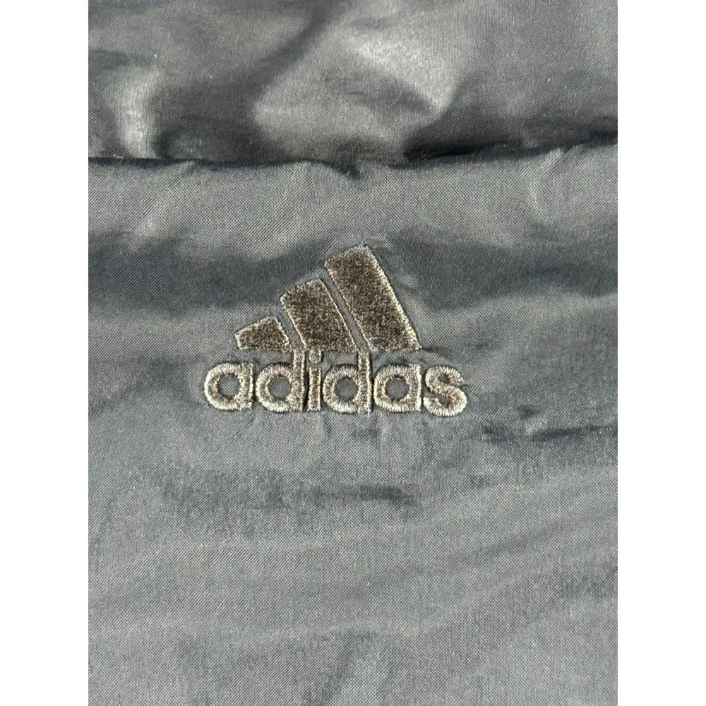 Adidas Vintage Windbreaker Jacket Black White 3 Stripe Full Zip Mens‎ Large